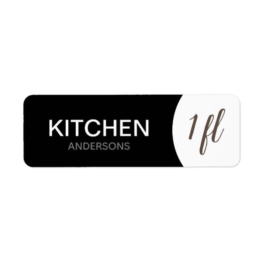 Aangepaste bewegingslabels - zwarte keuken etiket (Voorkant)