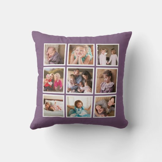 Aangepaste bewerkbare achtergrondkleur Foto Collag Kussen (Achterkant)