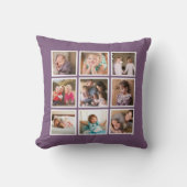Aangepaste bewerkbare achtergrondkleur Fotocollage Kussen (Voorkant)