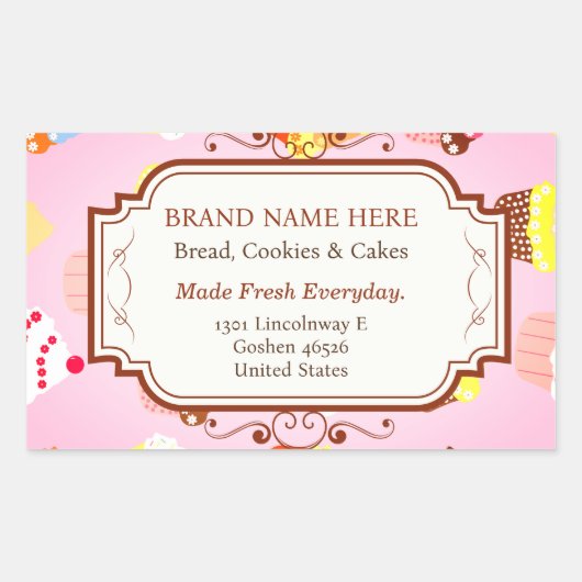 Aangepaste bewerkbare bakkerijlabel Sticker (Voorkant)