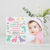 Aangepaste Bewerkbare Dino Party Kaarten voor Jong (Staand voorkant)