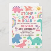 Aangepaste bewerkbare Dino Party Uitnodigen Feestdagenkaart (Voorkant / Achterkant)