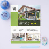 Aangepaste bewerkbare flyer voor onroerend goed (Enkel)