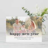Aangepaste bewerkbare foto New Years Kaart (Staand voorkant)