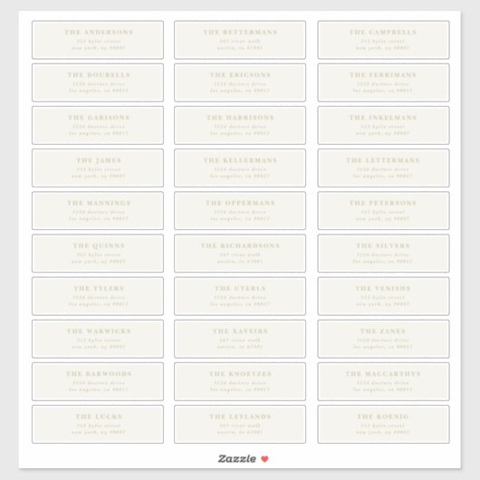 Aangepaste bewerkbare individuele bruiloft gastadr sticker (Vel)