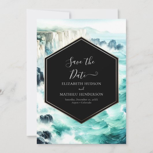 Aangepaste bewerkbare nautische bruiloft save the date (Voorkant)