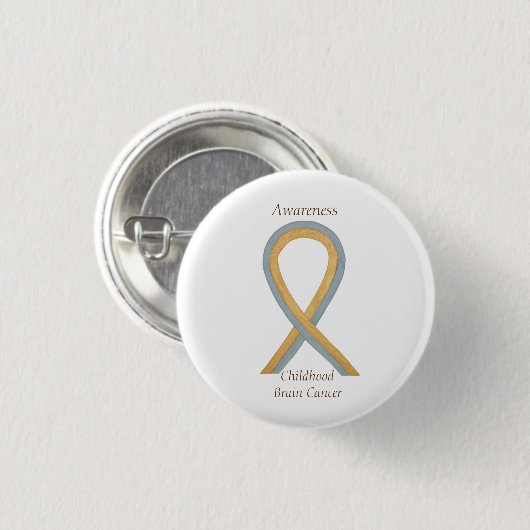 Aangepaste bewustmakingsring van kinderbrein tegen ronde button 3,2 cm (Voorkant /achterkant)