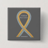 Aangepaste bewustmakingsring van kinderbrein tegen vierkante button 5,1 cm (Voorkant)