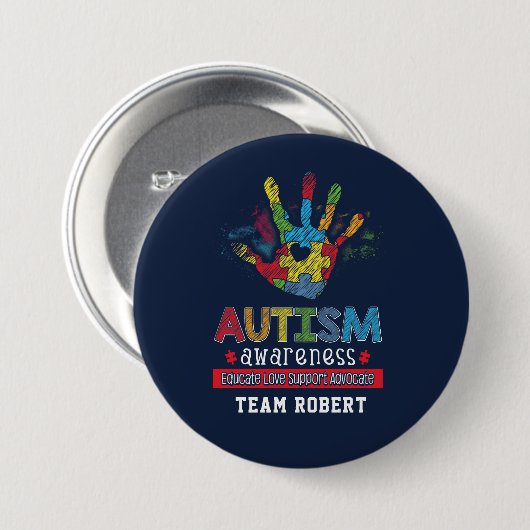 Aangepaste bewustwording autisme, onderwijs en bel ronde button 7,6 cm (Voorkant /achterkant)
