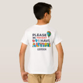 Aangepaste bewustwording van autisme Wees geduldig T-shirt (Achterkant volledig)