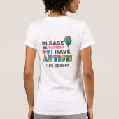 Aangepaste bewustwording van autisme Wees geduldig T-shirt (Achterkant)