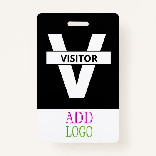 Aangepaste bezoeker - Fotokaart - Naam ID Badge (Voorkant)