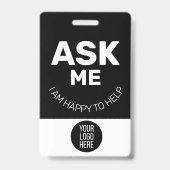 Aangepaste bezoeker - Fotokaart - Naam ID Badge (Achterkant)