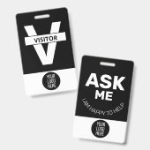 Aangepaste bezoeker - Fotopas- Naam ID Badge (Voor- en achterkant)