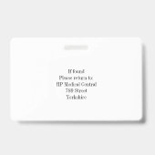 Aangepaste Bezoekers Logo Bedrijfsnaam ID Badge (Achterkant)