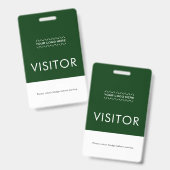 Aangepaste bezoekersbadge met Logo | Groen Badge (Voor- en achterkant)