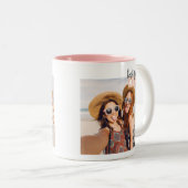 Aangepaste BFF 4EVA-foto-Mok Tweekleurige Koffiemok (Voorkant rechts)