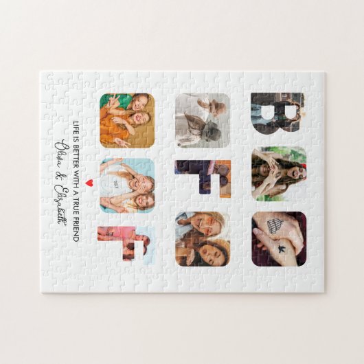 Aangepaste BFF-cadeaus Aangepaste foto-Collage Bes Legpuzzel (Horizontaal)
