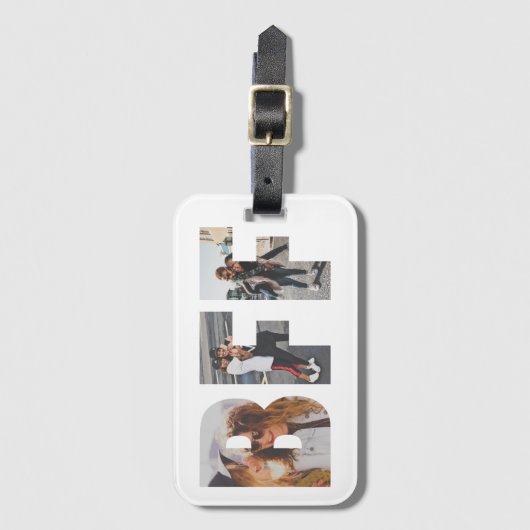 Aangepaste BFF Fotocollage Beste Vrienden Vriendsc Bagagelabel (Voorkant (verticaal))