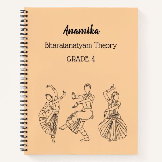 Aangepaste bharatanatyam-danstheorie Spiraal Noteb Notitieboek (Voorkant)