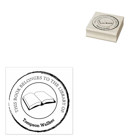 Aangepaste bibliotheek boeken Rubber Stamp Rubberstempel (Gestempeld)