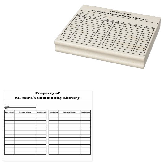 Aangepaste bibliotheek leenster record bookplate rubberstempel (Gestempeld)