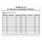 Aangepaste bibliotheek leenster record bookplate rubberstempel (Afrduk)