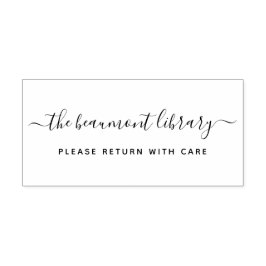 Aangepaste bibliotheek met moderne naam retournere rubberstempel