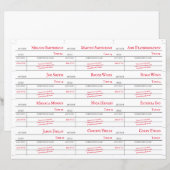 Aangepaste bibliotheek uitleenkaart tafel nummerka (Voorkant / Achterkant)