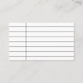 Aangepaste bibliotheek uitleenkaart tafel nummers klantenkaartje (Achterkant)