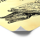 Aangepaste Bibliotheek van  Boeken Faux Perkament Poster (Hoek)