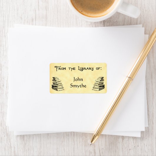 Aangepaste "Bibliotheek van"  boeken Label (Insitu)