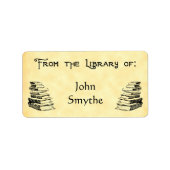 Aangepaste "Bibliotheek van"  boeken Label (Voorkant)
