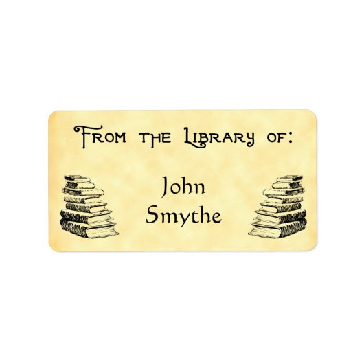 Aangepaste "Bibliotheek van"  boeken Label (Voorkant)