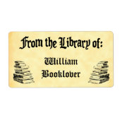 Aangepaste "Bibliotheek van" Bookplate Labels (Voorkant)