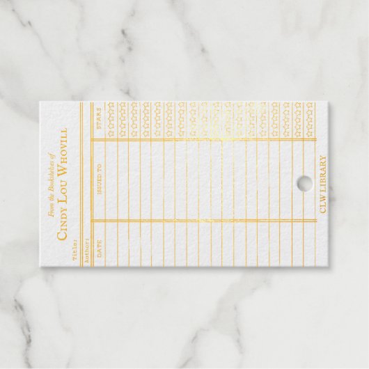 Aangepaste bibliotheekkaart- Oude school Cadeaulabels (Voorkant (horizontaal))