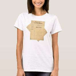 Aangepaste bibliotheekkaart t-shirt