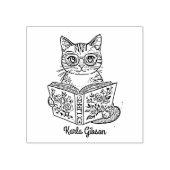 Aangepaste  bibliotheekkat rubberstempel (Afrduk)