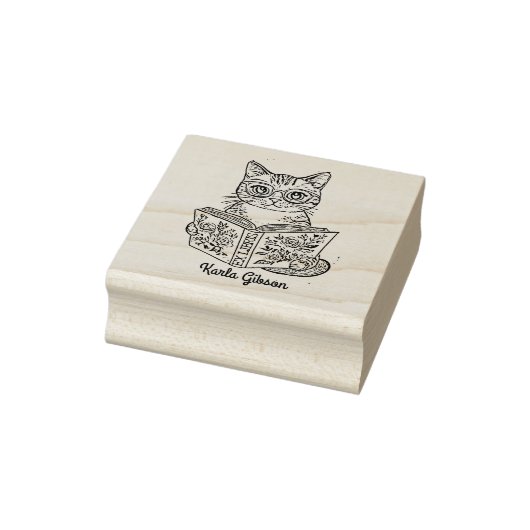 Aangepaste  bibliotheekkat rubberstempel (Stempel)
