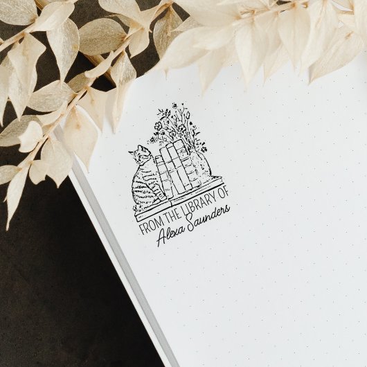 Aangepaste bibliotheekkat rubberstempel