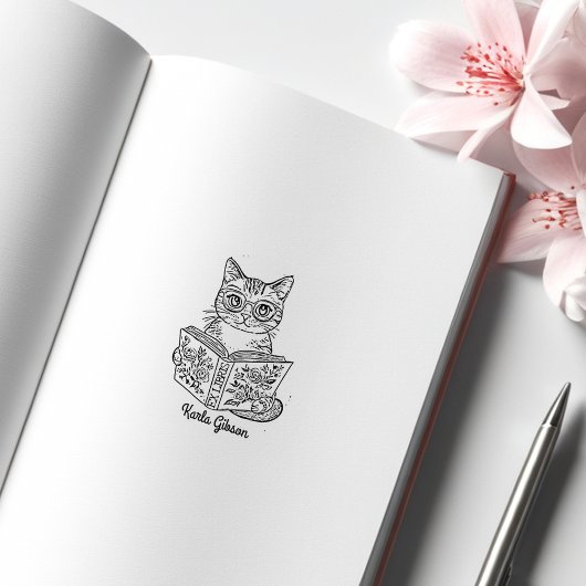 Aangepaste  bibliotheekkat rubberstempel