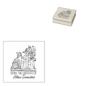 Aangepaste bibliotheekkat rubberstempel (Gestempeld)