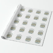 Aangepaste bibliotheeknaam bloemsticker cadeaupapier (Uitgerold)