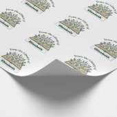 Aangepaste bibliotheeknaam bloemsticker cadeaupapier (Hoek)