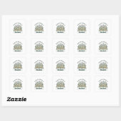Aangepaste bibliotheeknaam bloemsticker vierkante sticker (Vel)