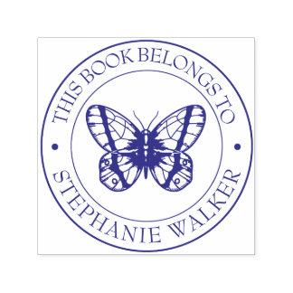 Aangepaste bibliotheekstempel - Ex libris - Bladpl Zelfinktende Stempel