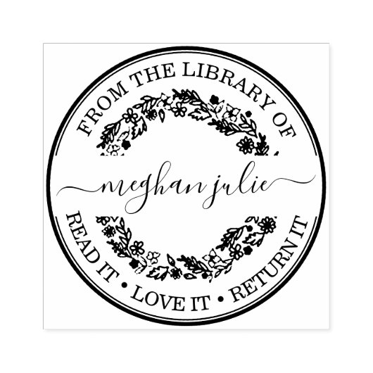 Aangepaste bibliotheekstempel met bewijs rubberstempel (Afrduk)