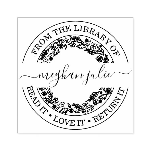 Aangepaste bibliotheekstempel met bewijs rubberstempel (Afrduk)