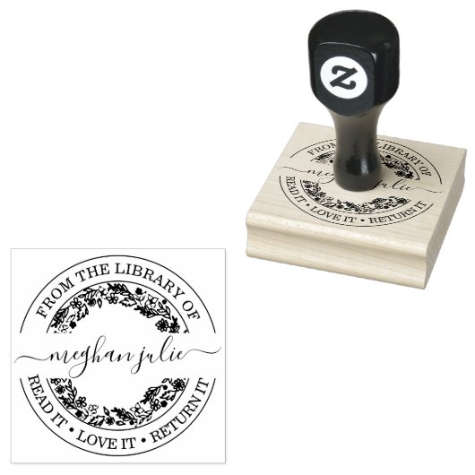 Aangepaste bibliotheekstempel met bewijs rubberstempel (Gestempeld)
