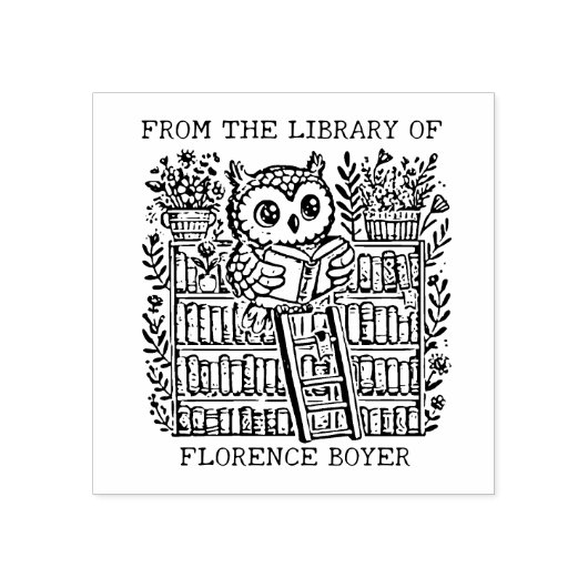 Aangepaste bibliotheekuil Bookplate Rubberstempel (Afrduk)